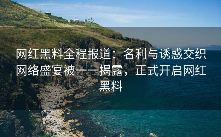 网红黑料全程报道：名利与诱惑交织网络盛宴被一一揭露，正式开启网红黑料